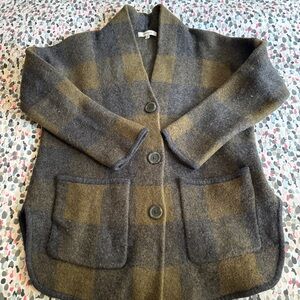 Madewell Buffalo Check Sweater Coat